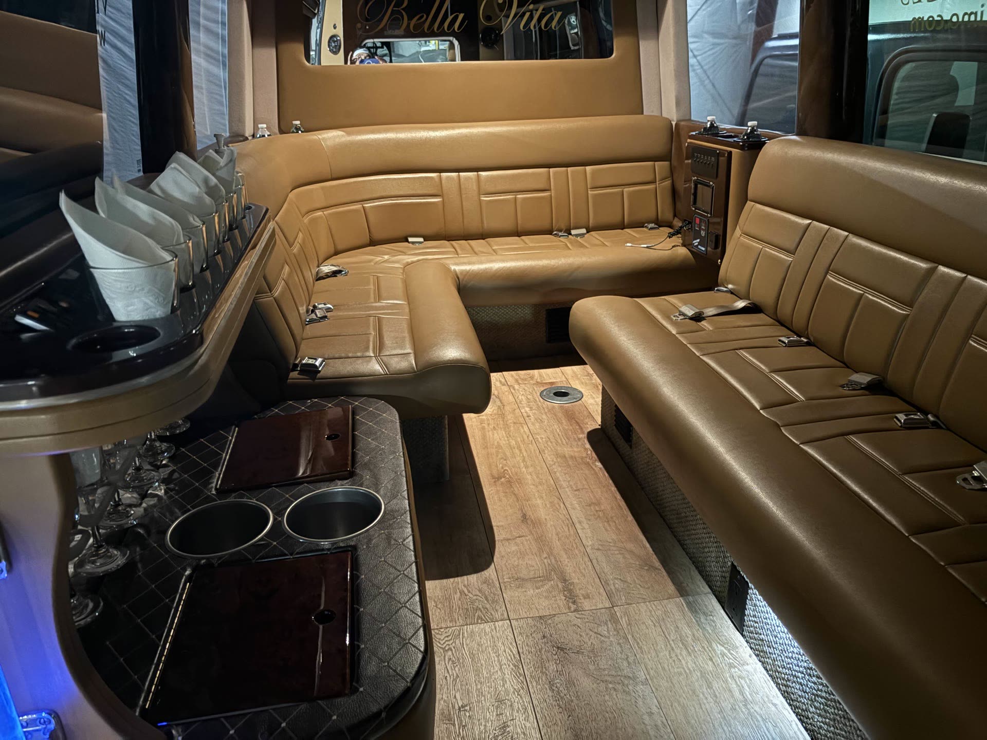 Comfortable quiet interior of a luxury vehicle